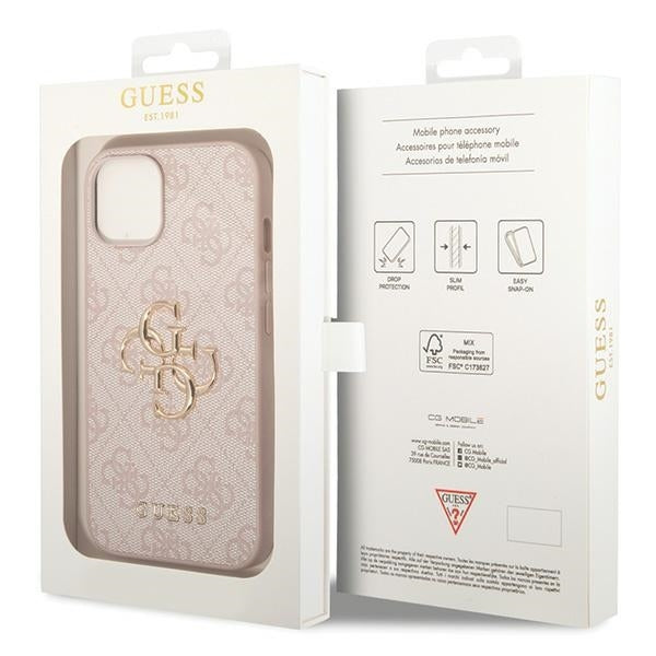 Guess GUHCP15S4GMGPI iPhone 15 / 14 / 13 Pink hardcase 4G Big Metal Logo