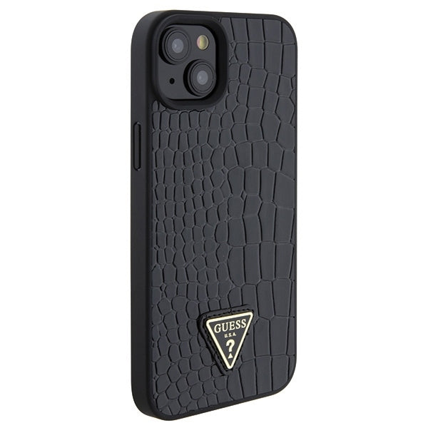 GUESS GUHCP15SPCRTHCK HC PU CROCO TRIANGLE LOGO BLACK iPhone 15 / 14 / 13