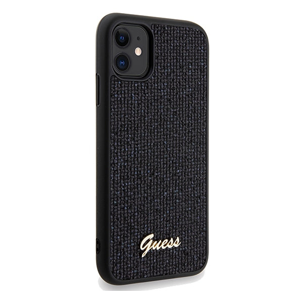 Guess GUHCN61PMSDGSK iPhone 11 / Xr black hardcase Disco Metal Script