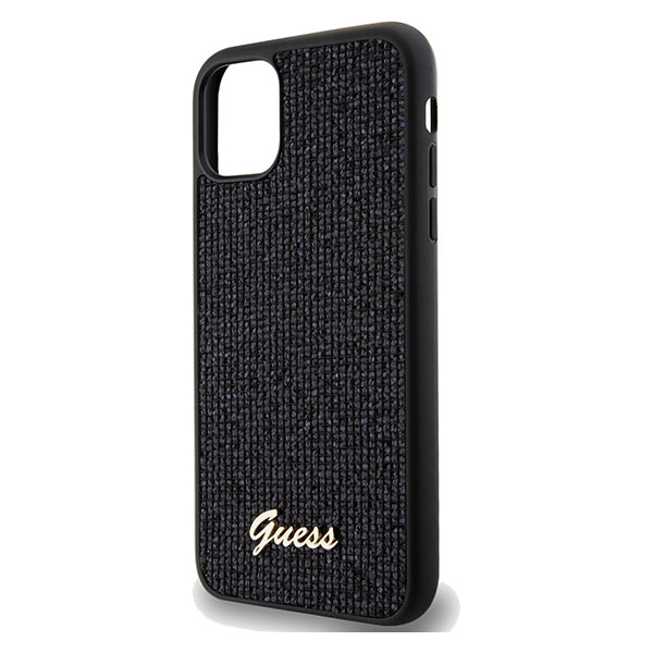 Guess GUHCN61PMSDGSK iPhone 11 / Xr black hardcase Disco Metal Script