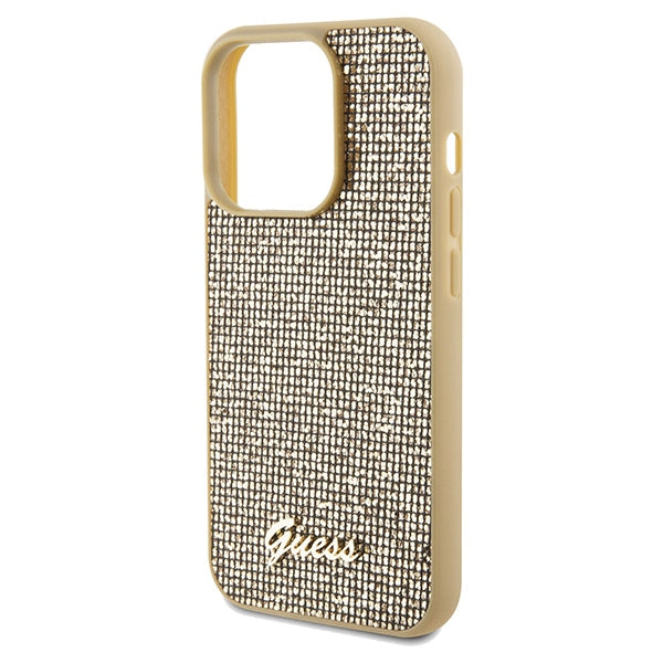 Guess GUHCP14XPMSDGSD iPhone 14 Pro Max gold hardcase Disco Metal Script