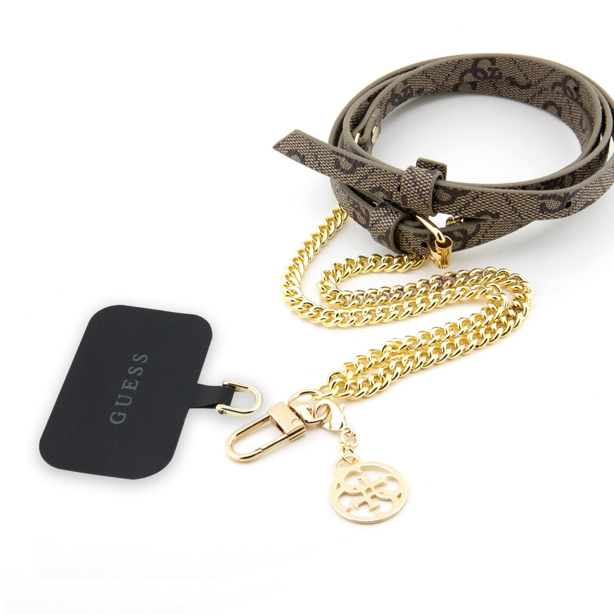 GUESS US UNIVERSAL Crossbody 4G PU+CHAIN BROWN