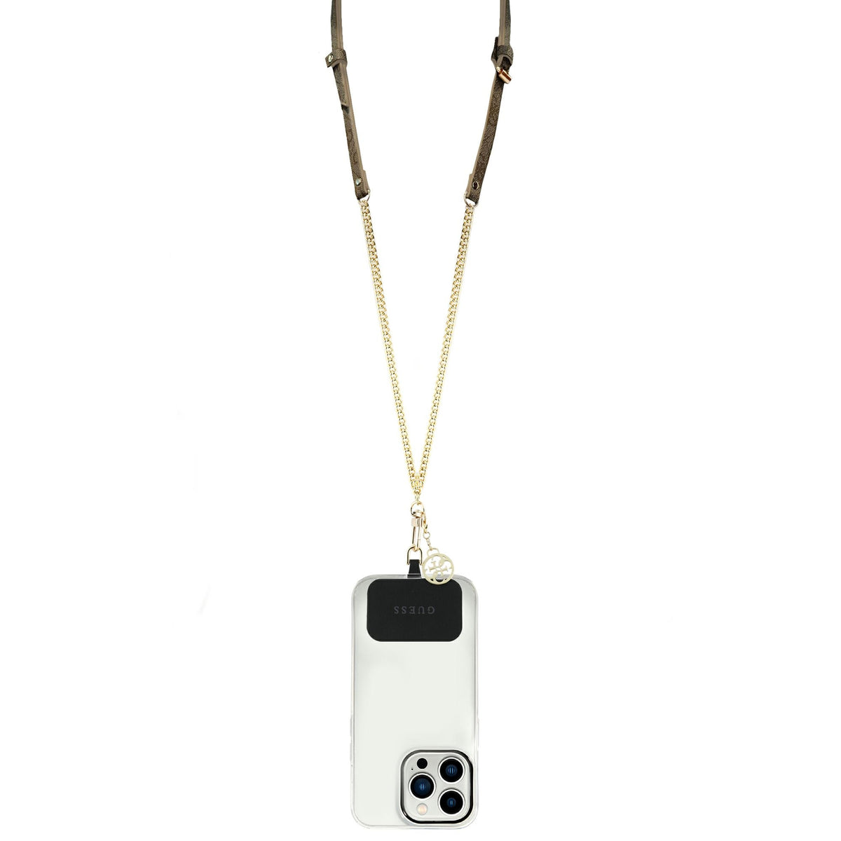 GUESS US UNIVERSAL Crossbody 4G PU+CHAIN BROWN