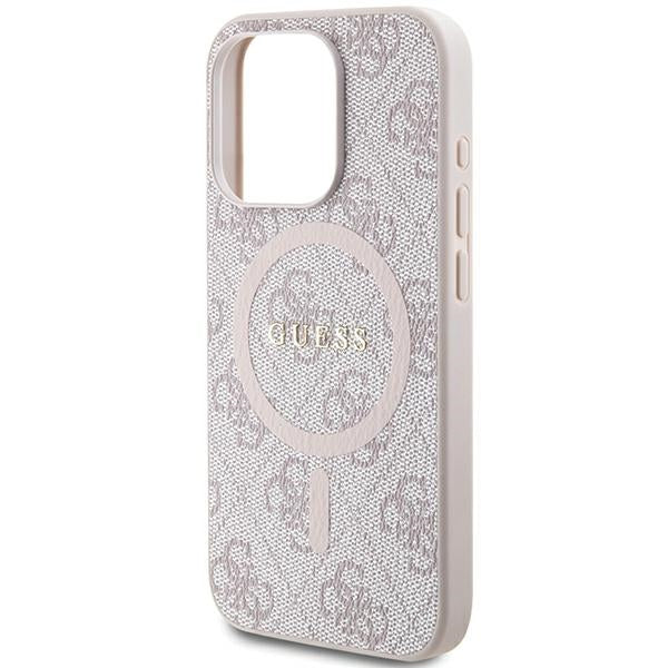 Guess GUHMP13LG4GFRP iPhone 13 Pro pink hardcase 4G Collection Leather Metal Logo MagSafe