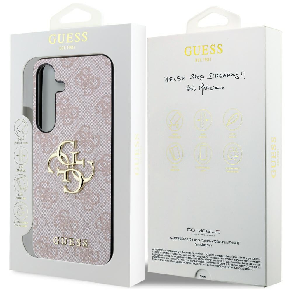 Guess GUHCS24S4GMGPI S24 S921 Pink hardcase 4G Big Metal Logo