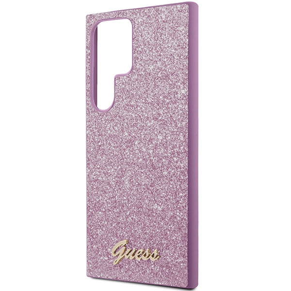 Guess GUHCS24LHGGSHU S24 Ultra S928 Purple Hardcase Glitter Script