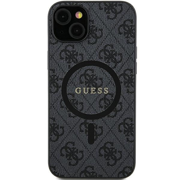 Guess GUHMS24SG4GFRK S24 S921 Black hardcase 4G Collection Leather Metal Logo MagSafe