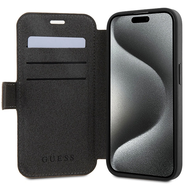 Guess GUBKP15L4GMGBR iPhone 15 Pro book book 4G Metal Logo