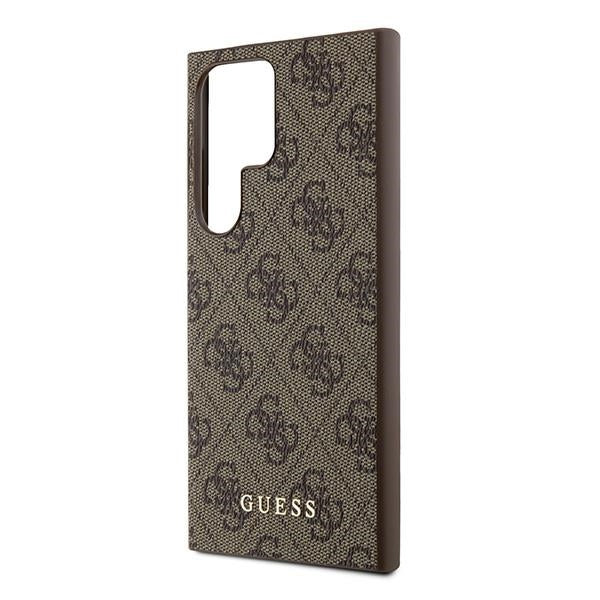 Guess GUHCS24LG4GFBR S24 Ultra S928 brown hardcase 4G Metal Gold Logo