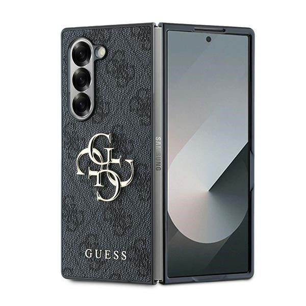 Guess GUHCZFD64GMGGR Z Fold6 F956 black Leather 4G Metal Logo