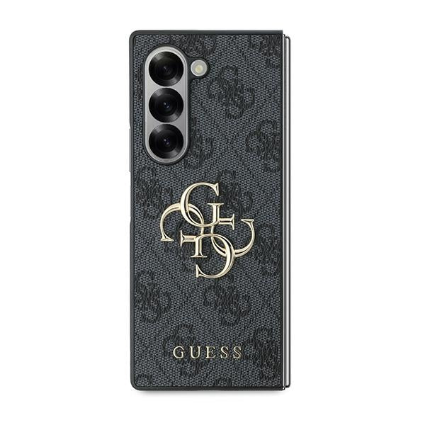 Guess GUHCZFD64GMGGR Z Fold6 F956 black Leather 4G Metal Logo