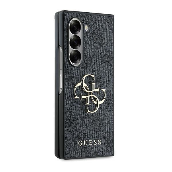 Guess GUHCZFD64GMGGR Z Fold6 F956 black Leather 4G Metal Logo