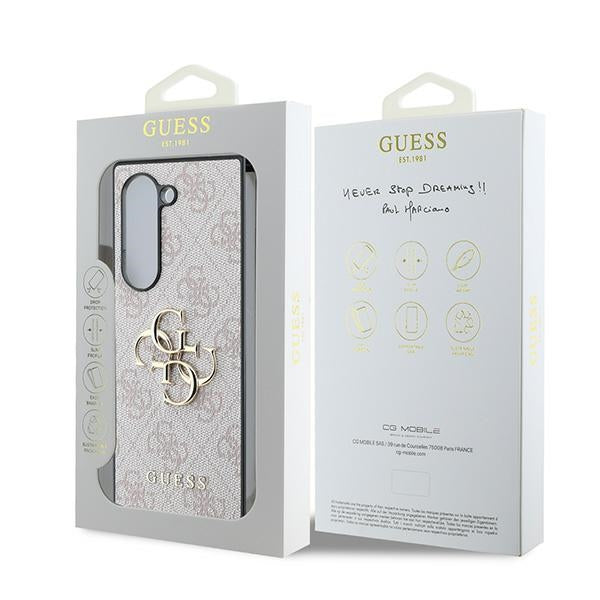 Guess GUHCZFD64GMGPI Z Fold6 F956 pink Leather 4G Metal Logo