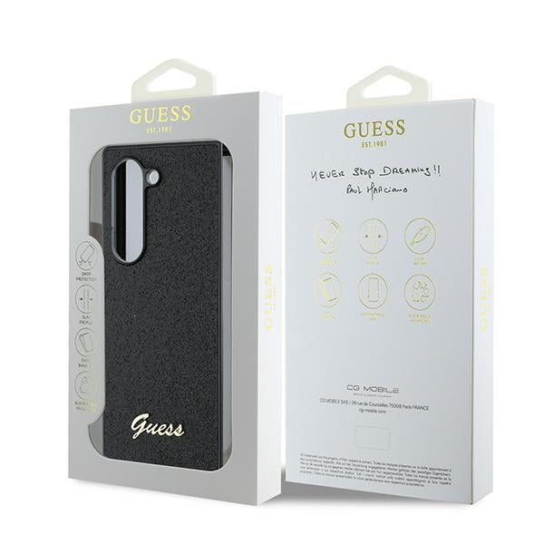 Guess GUHCZFD6HGGSHK Z Fold6 F956 Black 4G Glitter Script