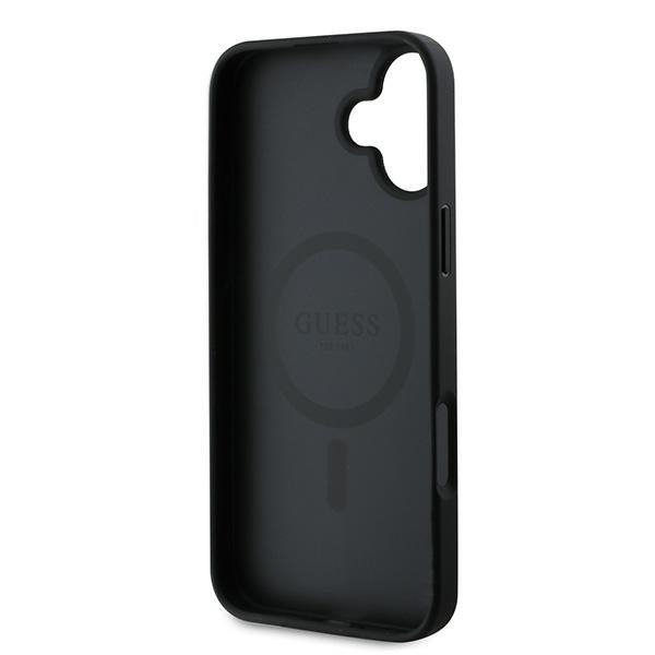 Guess GUHMP16MPGTSPSK iPhone 16 plus black hardcase Grained Triangle MagSafe