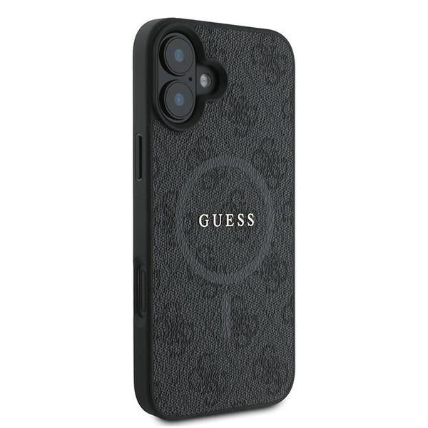 Guess GUHMP16MG4GFRK Hardcase MagSafe PU 4G Ring Classic Logo Black iPhone 16 Plus