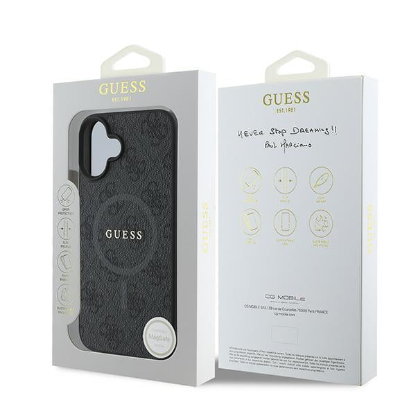 Guess Hardcase MagSafe PU 4G RING CLASSIC Logo Black iPhone 16 Plus