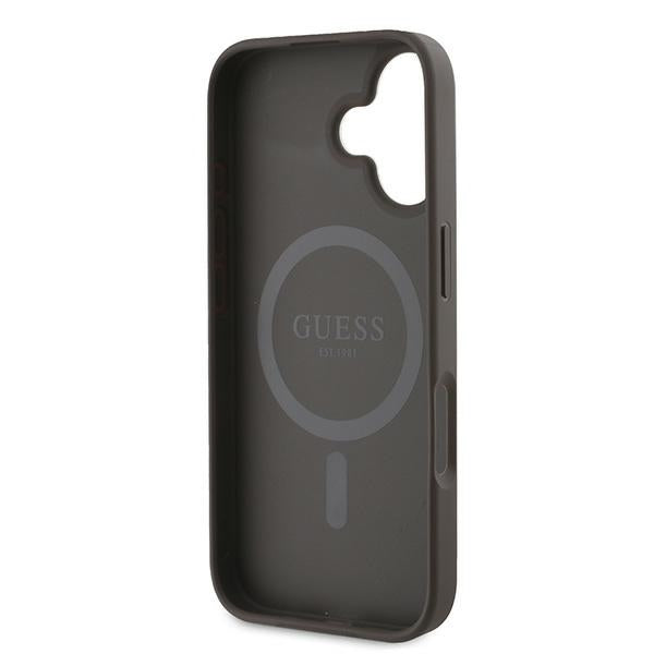 Guess Hardcase MagSafe PU 4G RING CLASSIC Logo Brown iPhone 16