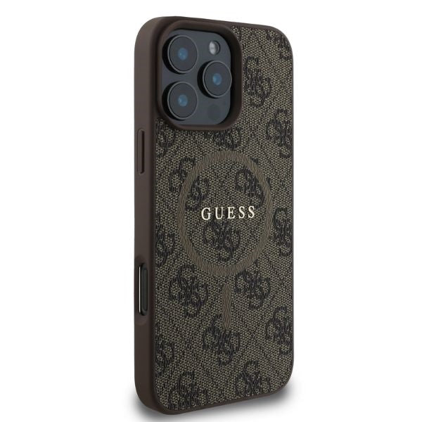 Guess GUHMP16XG4GFRW iPhone 16 Pro Max brown hardcase 4G Ring Classic Logo MagSafe