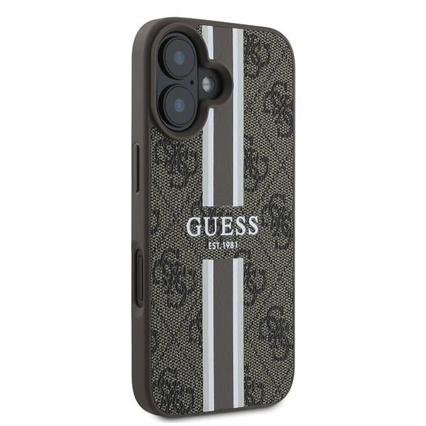 Guess GUHMP16MP4RPSW iPhone 16 Plus brown hardcase 4G Printed Stripes MagSafe