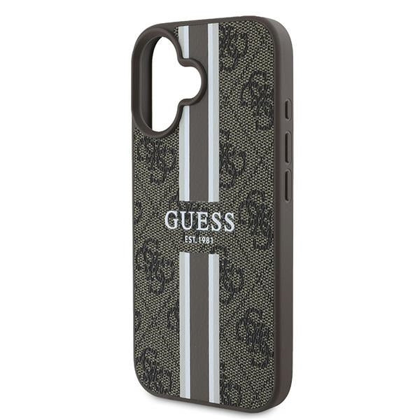 Guess GUHMP16MP4RPSW iPhone 16 Plus brown hardcase 4G Printed Stripes MagSafe