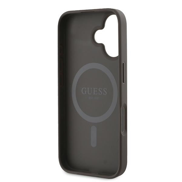 Guess GUHMP16MP4RPSW iPhone 16 Plus brown hardcase 4G Printed Stripes MagSafe