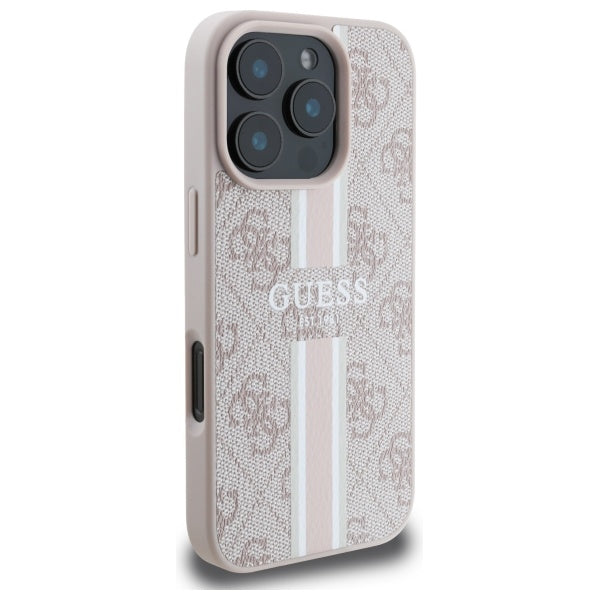 Guess GUHMP16XP4RPSP iPhone 16 Pro Max pink hardcase 4G Printed Stripes MagSafe