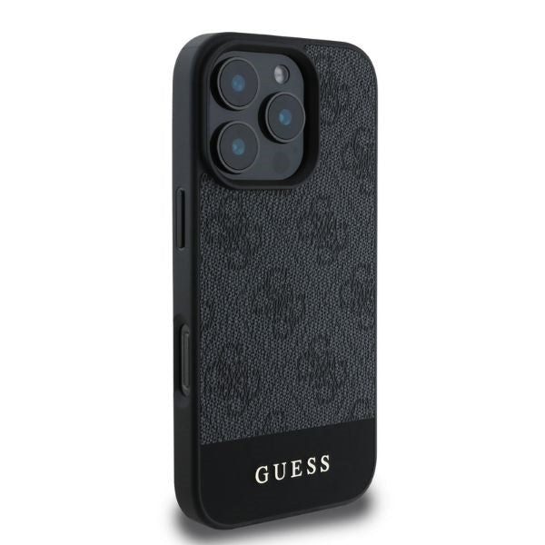 Guess GUHCP16XG4GLGR iPhone 16 Pro Max grey hardcase 4G Bottom Stripe