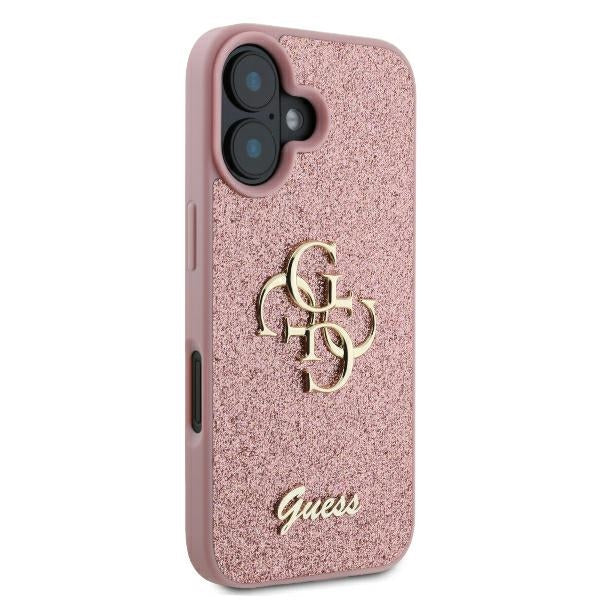 Guess GUHCP16MHG4SGP iPhone 16 Plus pink hardcase Fixed Glitter Big 4G