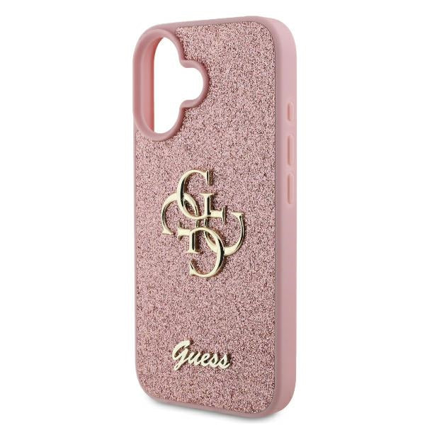 Guess GUHCP16MHG4SGP iPhone 16 Plus pink hardcase Fixed Glitter Big 4G