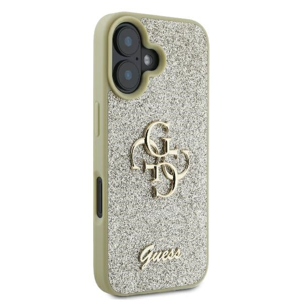 Guess Hardcase FIXED Glitter BIG 4G  Gold iPhone 16 Plus