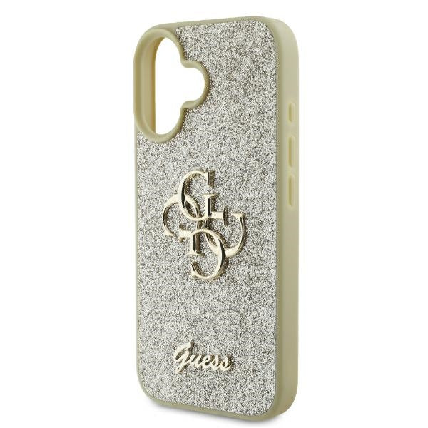 Guess Hardcase FIXED Glitter BIG 4G  Gold iPhone 16 Plus