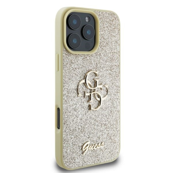 Guess GUHCP16XHG4SGD iPhone 16 Pro Max gold hardcase Fixed Glitter Big 4G