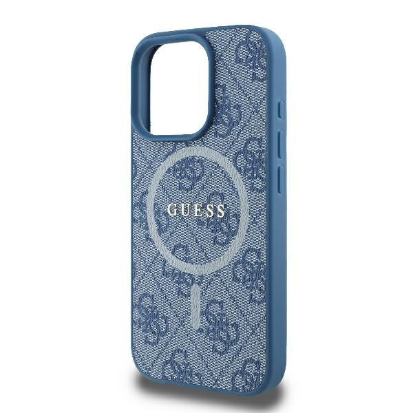 Guess GUHMP16LG4GFRB iPhone 16 Pro blue hardcase 4G Ring Classic Logo MagSafe