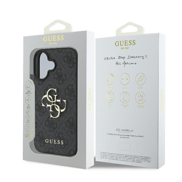 Guess GUHCP16S4GMGGR iPhone 16 black hardcase 4G Big Logo