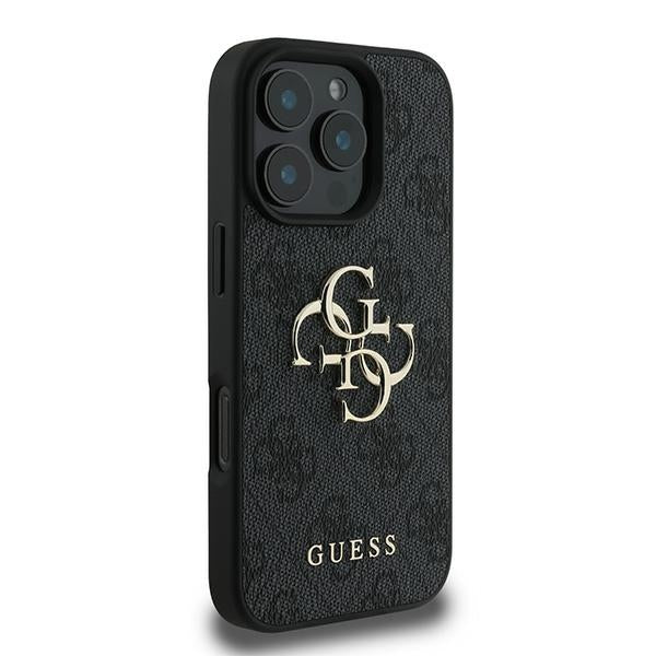 Guess GUHCP16L4GMGGR Hardcase 4G PU Big Logo Black iPhone 16 Pro