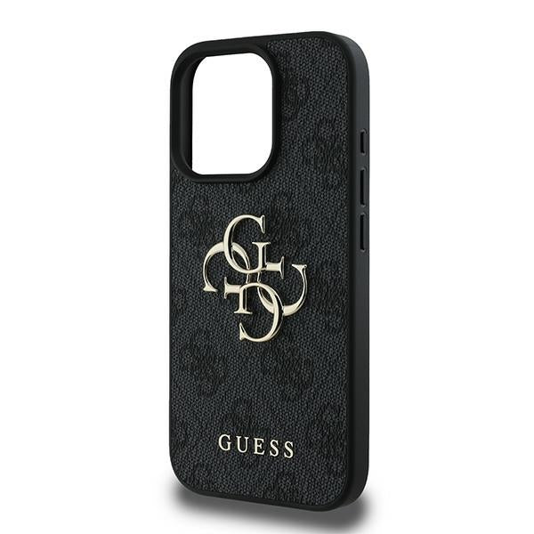 Guess GUHCP16L4GMGGR Hardcase 4G PU Big Logo Black iPhone 16 Pro