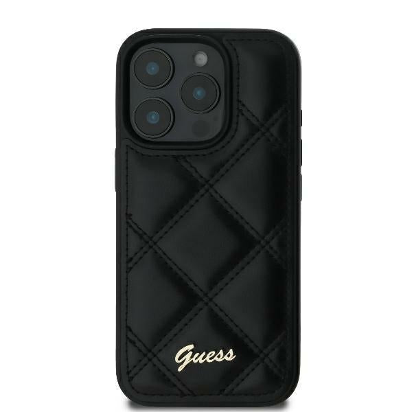 Guess Hardcase PU Quilted Metal
 Logo Black iPhone 16 Plus