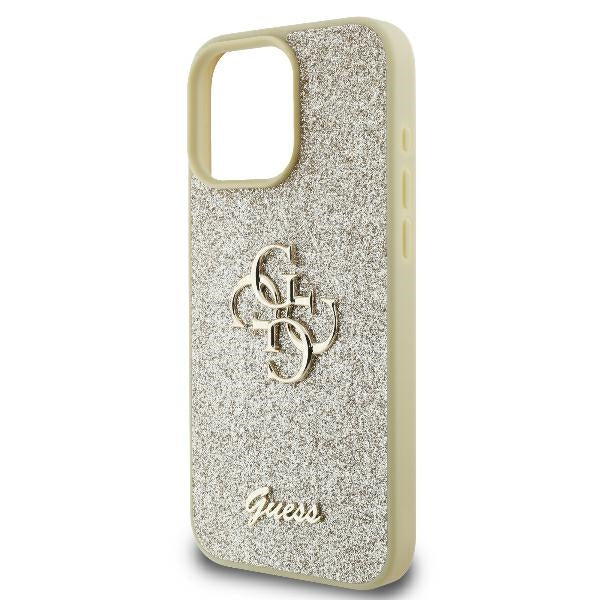 Guess GUHCP16LHG4SGD iPhone 16 Pro Gold hardcase Fixed Glitter Big 4G