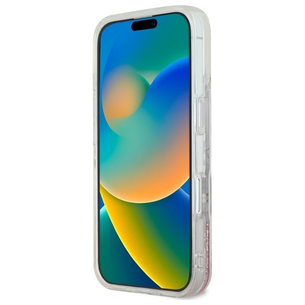 Guess GUHMP16XLFMWTP iPhone 16 Pro Max pink hardcase Liquid Glitter Flower MagSafe