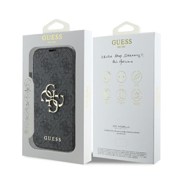 Guess GUBKP16X4GMGGR iPhone 16 Pro Max black book 4G Metal Logo