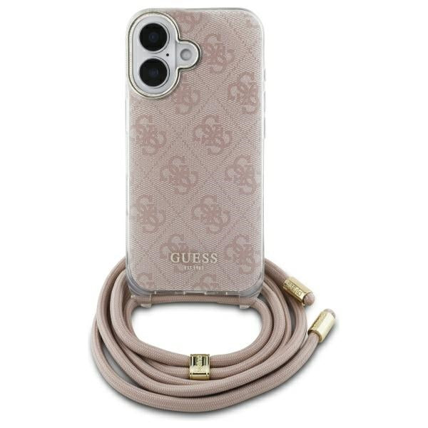 Guess Hardcase Crossbody cord 4G print Pink iPhone 16