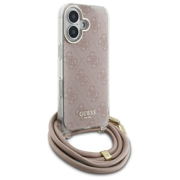 Guess Hardcase Crossbody cord 4G print Pink iPhone 16