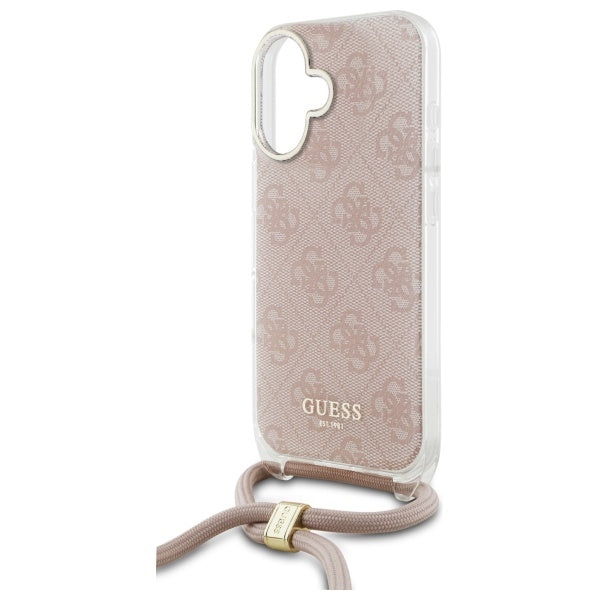 Guess Hardcase Crossbody cord 4G print Pink iPhone 16