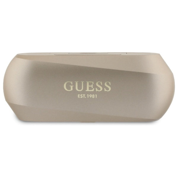 Guess Bluetooth headphones GUTWSC2MCDSD TWS + docking station Gold Elongated Metalic Printed Logo