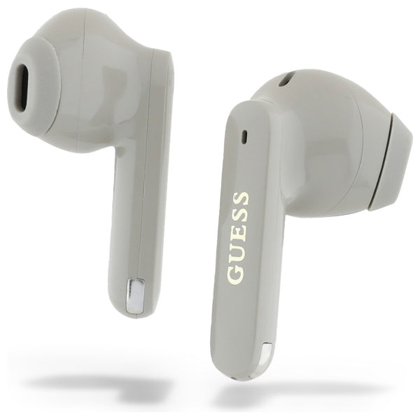 Guess Bluetooth headphones GUTWSC2MCDSD TWS + docking station Gold Elongated Metalic Printed Logo