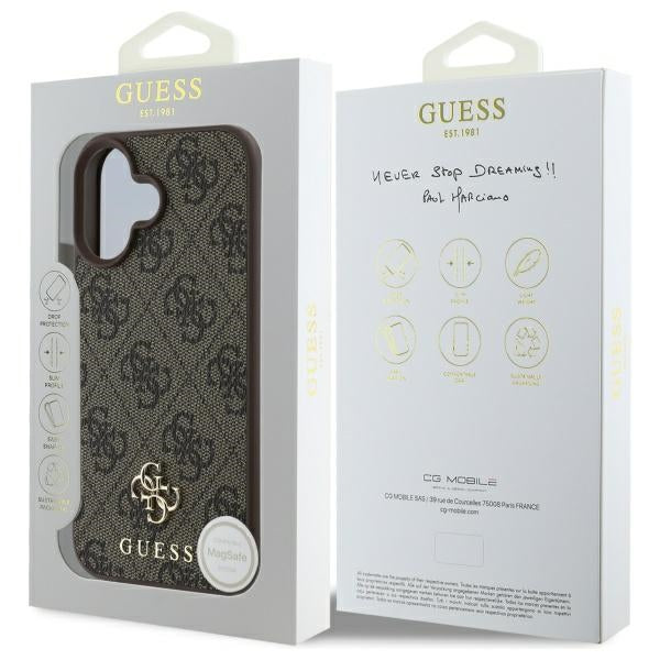 Guess GUHMP16SP4SM4MW iPhone 16 brown hardcase 4G Small Classic MagSafe