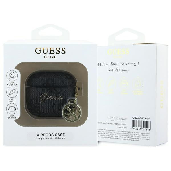 Guess GUA4G4GSMK AirPods 4 cover black 4G Charm Collection