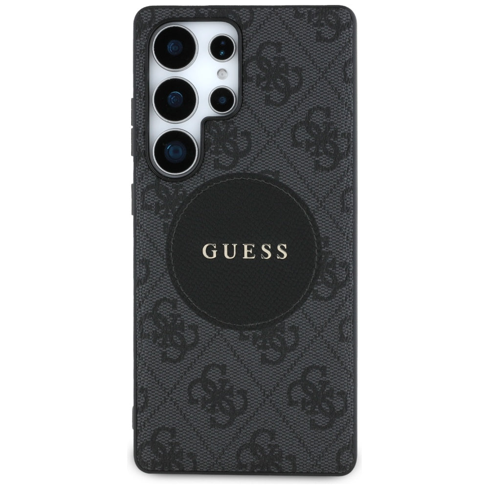 Guess GUHMS25LP4PGRSGK 4G Round Patch Classic Logo MagSafe to Samsung Galaxy S25 Ultra Black