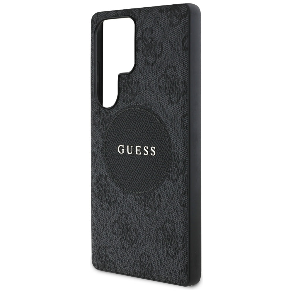 Guess GUHMS25LP4PGRSGK 4G Round Patch Classic Logo MagSafe to Samsung Galaxy S25 Ultra Black